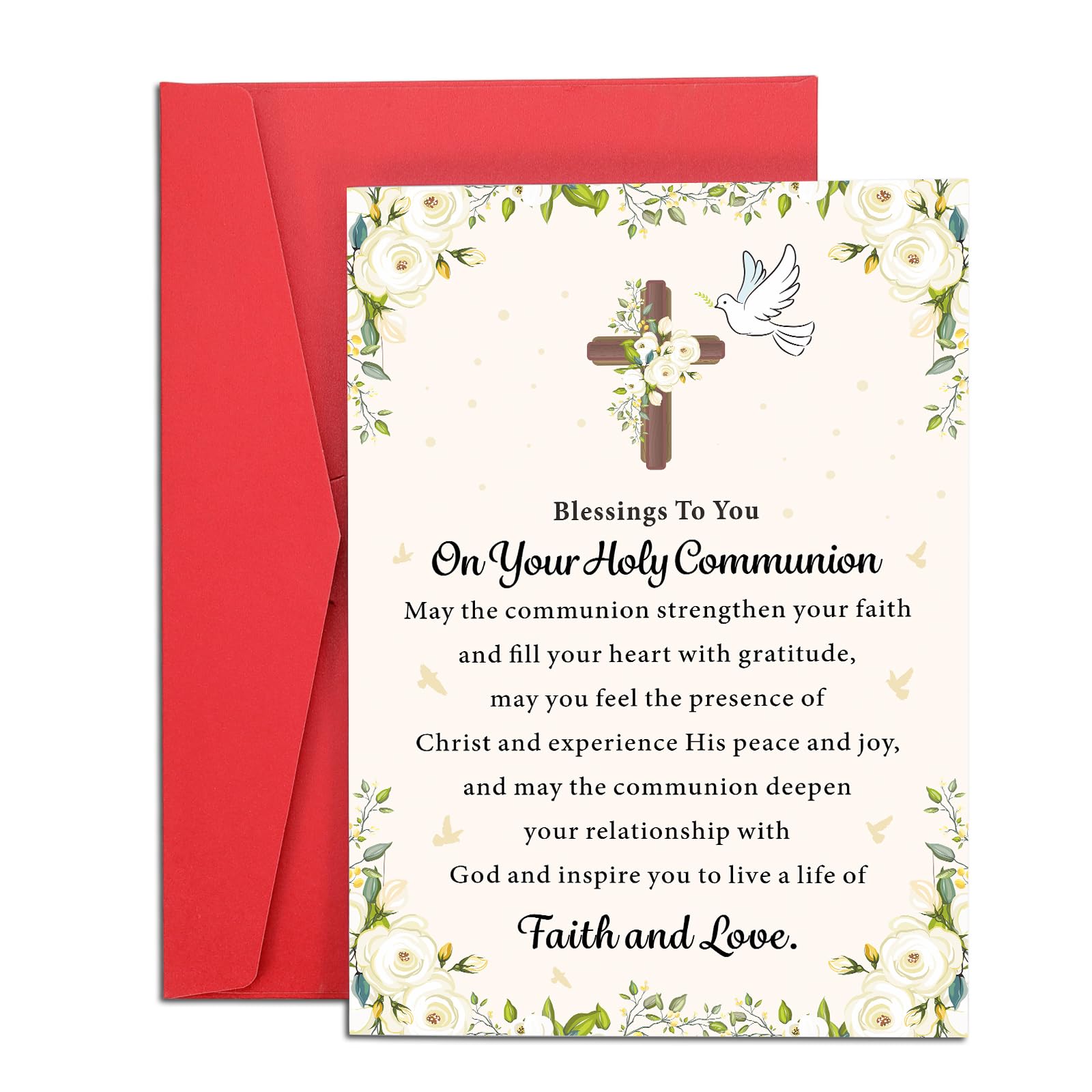 Photo 1 of First Communion Gifts for Girls Boys First Communion Card Baptism Catholic Confirmation Gifts for Teens Boys Girls Kids 1st Holy Communion Card for Christian Religious Bible Verse