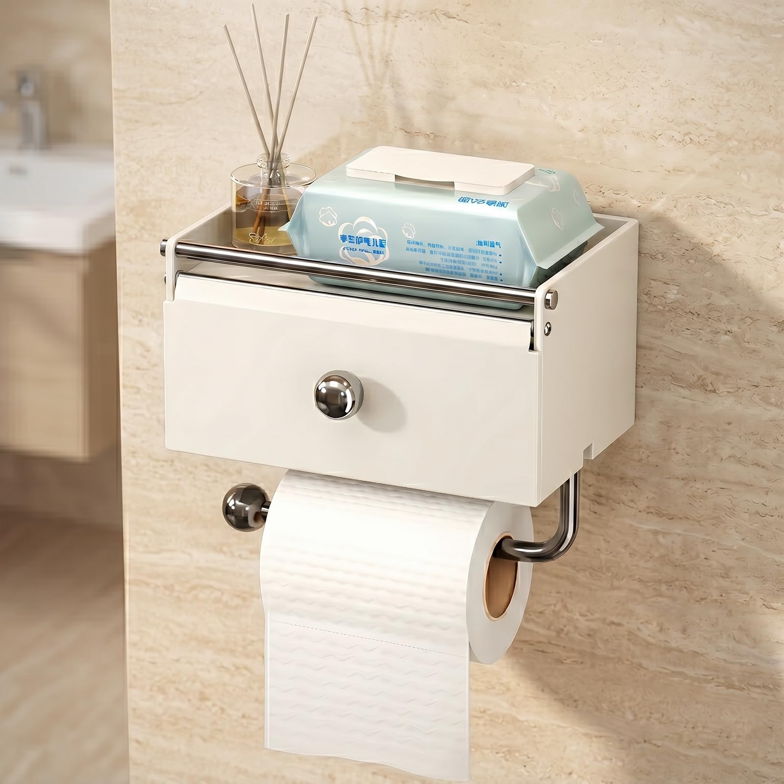 Photo 1 of ***MISSING PIECES *** SpaceTime Toilet Paper Holder with Storage Shelf