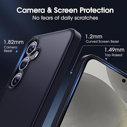 Miniatura 3 de CASEKOO Funda oficial original para Samsung Galaxy S24 protección militar contra caídas de 10 pies tecnología antimanchas delgada mate translúcida a