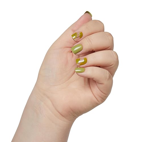Miniatura 6 de KISS imPRESS No Glue Mani Press On Nails, Design, 'Before Sunrise', Green, Short Size, Squoval Shape, Includes 30 Nails, Prep Pad, Instructions