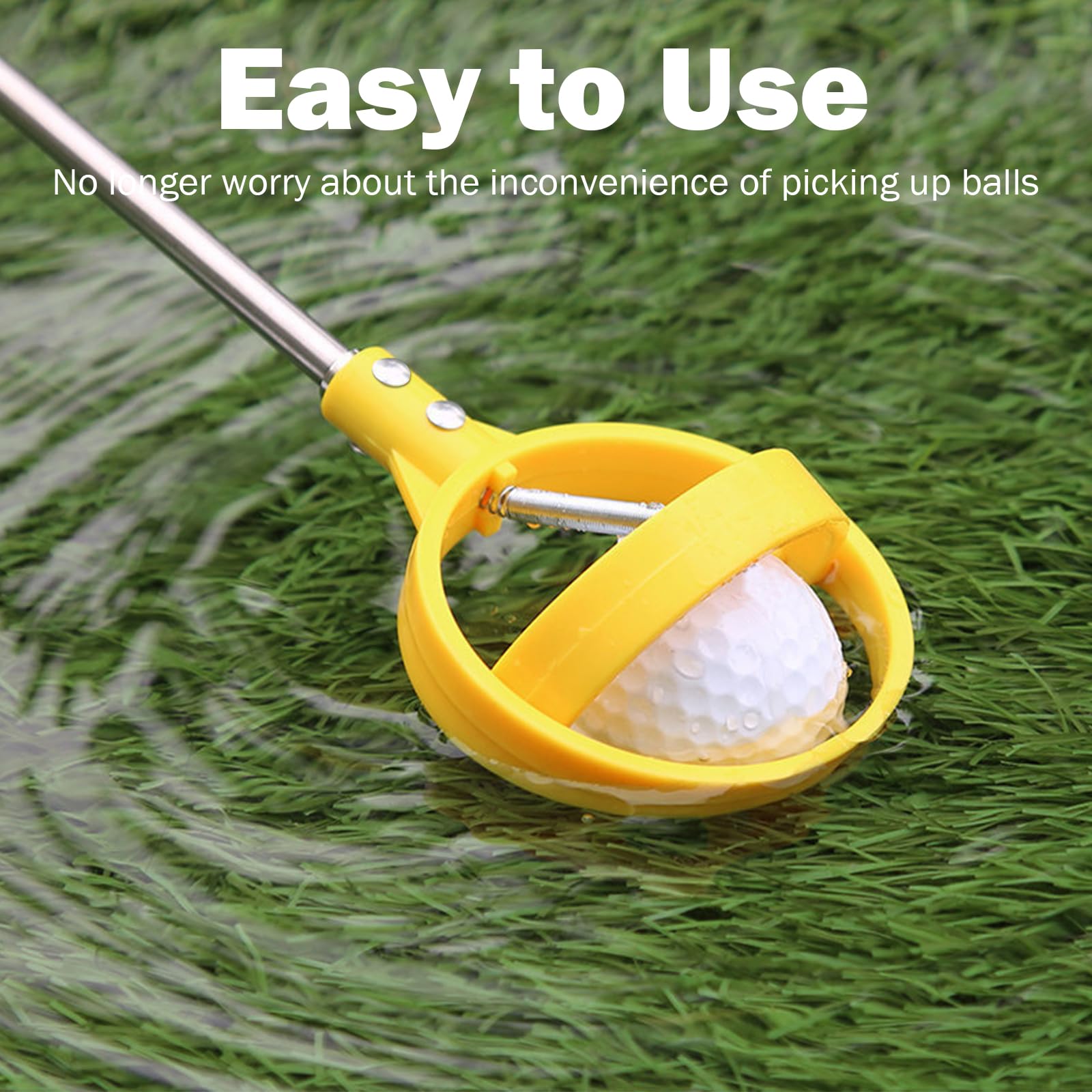 Ideal Swan Recogedor de Pelotas de Golf Retráctil Telescópico de Acero Inoxidable