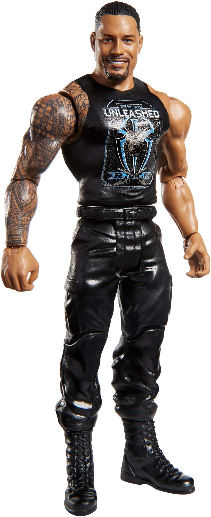 WWE Mattel Roman Reigns Basic Series #105 Action Figure in 6-inch Scale with Articulation & Ring Gear, Multi (GKT07)