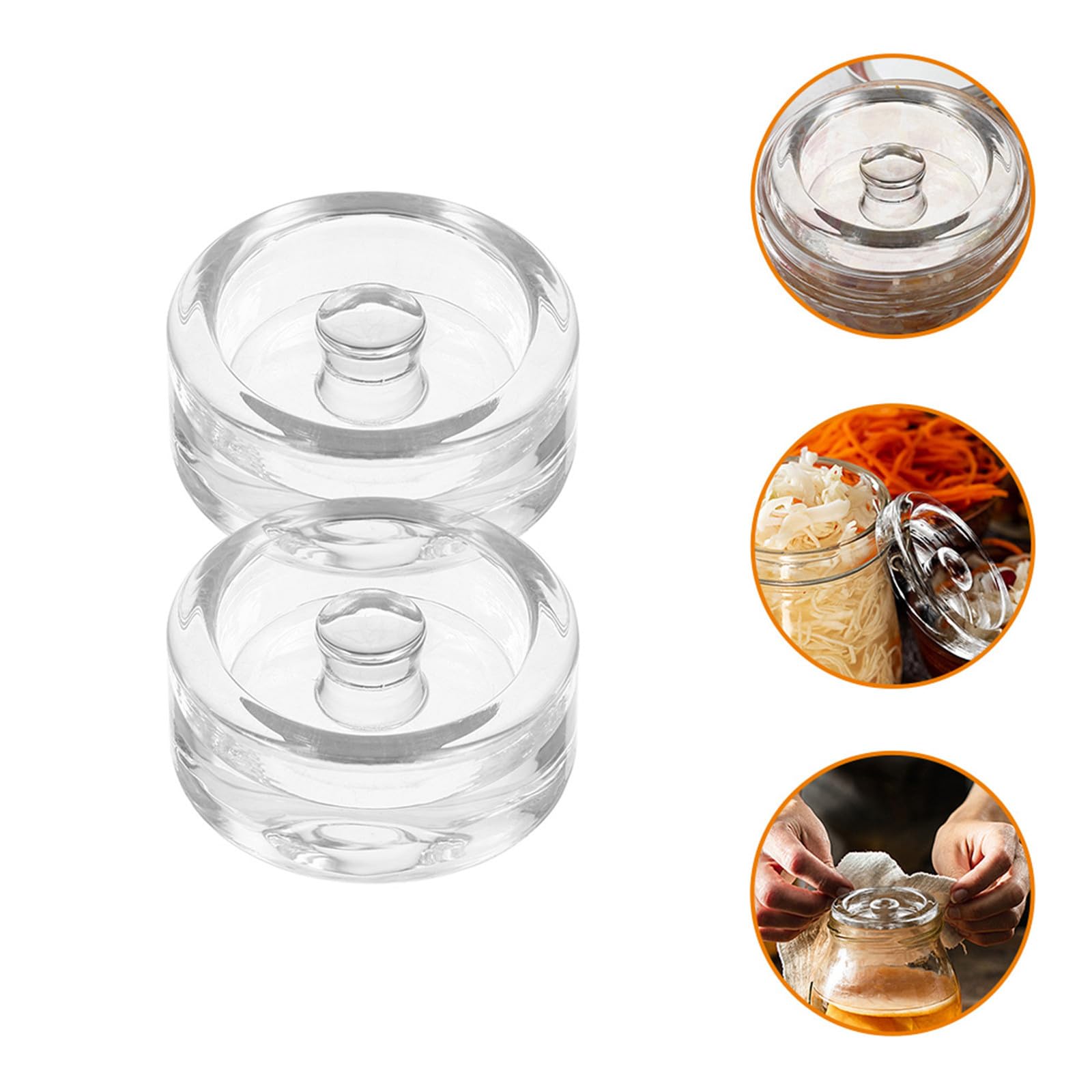 CLISPEED 2 Stück Gärgewichte aus Glas zum Fermentieren mit Breiter Öffnung Kompakt und Tragbar Einfach zu Benutzen für Glasgefäße im Haushalt