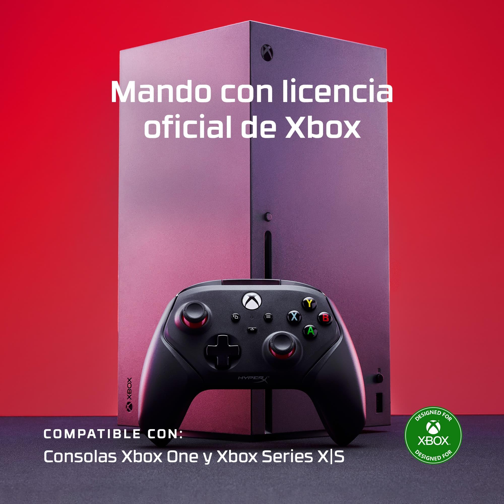 HyperX Clutch Gladiate mando para Xbox con cable, Botones programables, Conector de Audio de 3.5 mm, Licencia Oficial, Negro