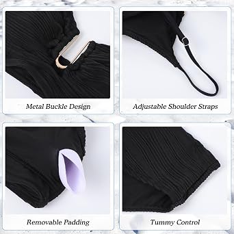 High Waisted Bikini Set for Women Tummy Control Swimming Costume, Adjustable Bikini Swimdress with Removable Pads, Quick-Dry 2 Piece Swimwear