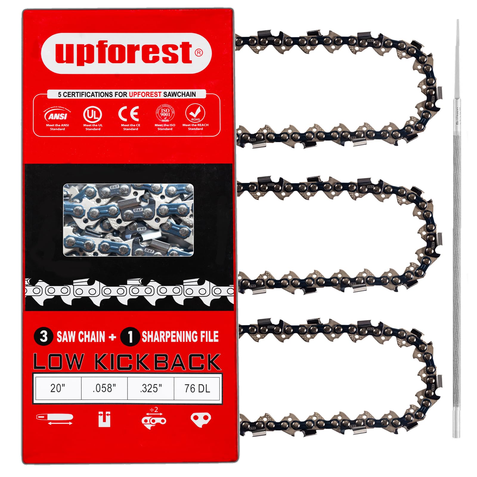 20 Inch Chainsaw Chain for Blue Max 53543, 52209, 8901, 8902 Chainsaw Oregon 21LPX076G 3-Pack (21MOPX76) — image 1