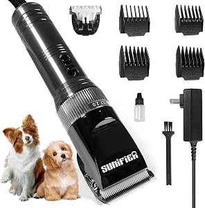 Professional Dog Grooming Clippers for Thick Coat - Dog Hair Trimmer Kit - Sheep Shears for Thick Hair - Pet Grooming Clippers for Dogs, Cats, Sheep, Horse (Black)