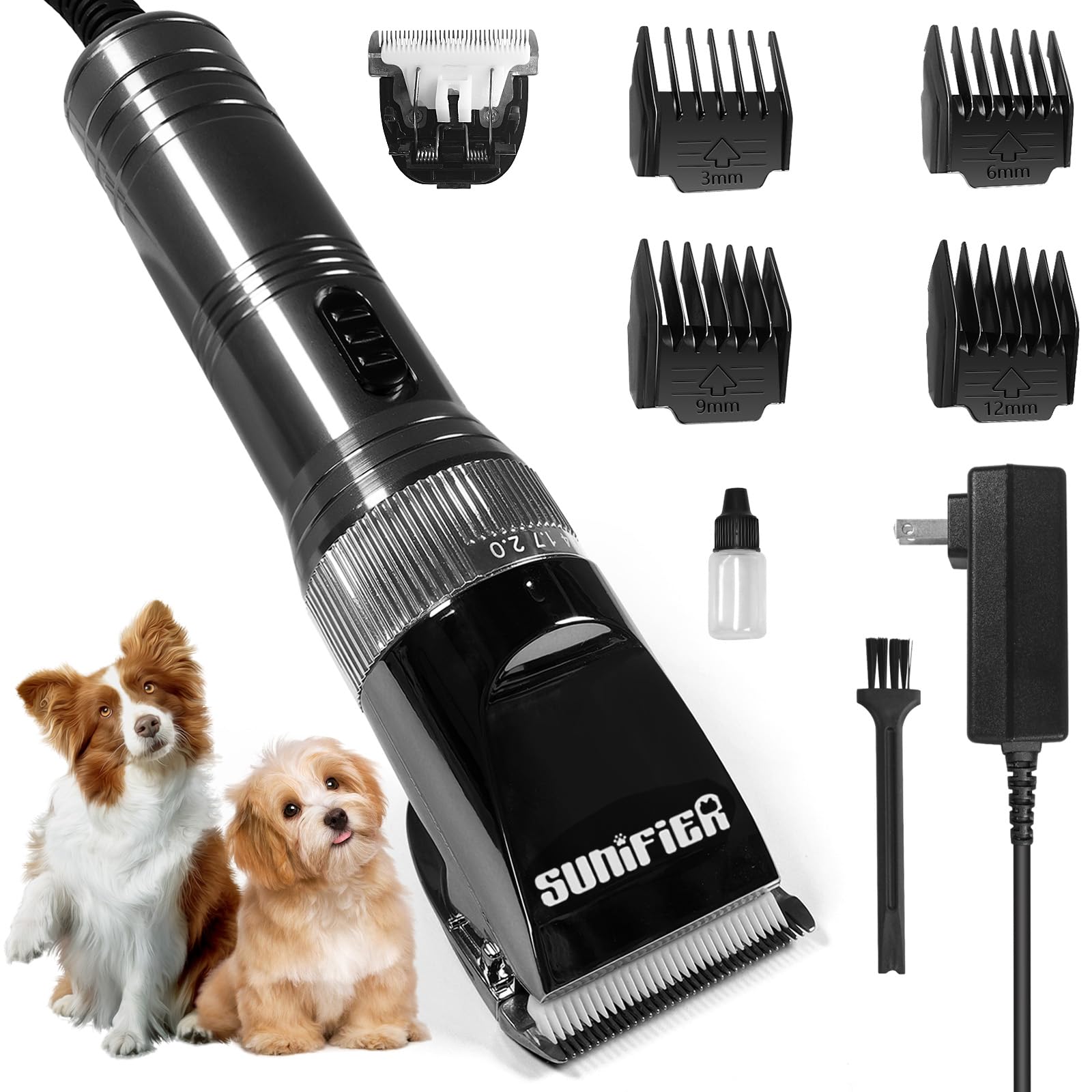 Photo 1 of Sunifier Professional Dog Grooming Clippers for Thick Coat - Dog Hair Trimmer for Grooming Kit- Sheep Shears for Thick Hair – Pet Grooming Clippers for Dogs, Cats, Sheeps, Horse (Black)