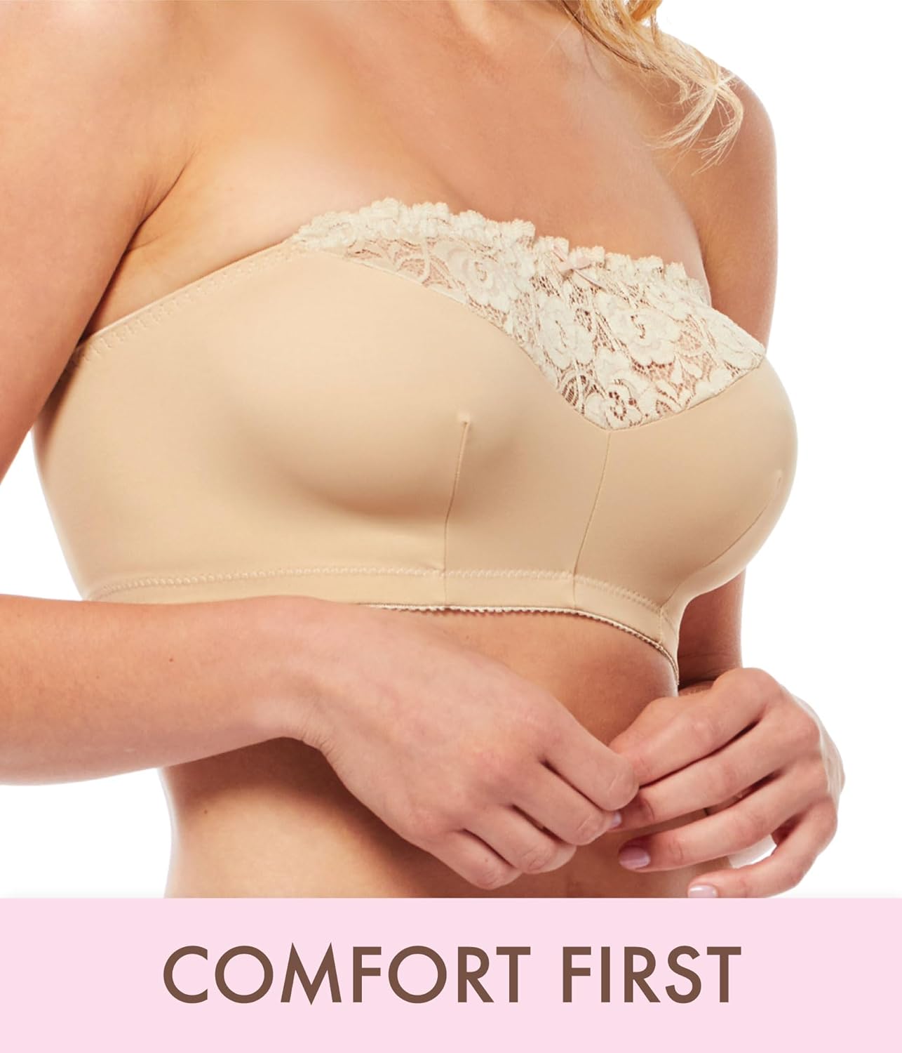 Carole Martin Strapless Bras for Women, Wireless Womens Bandeau Bra from Small to Plus Size - Image 6