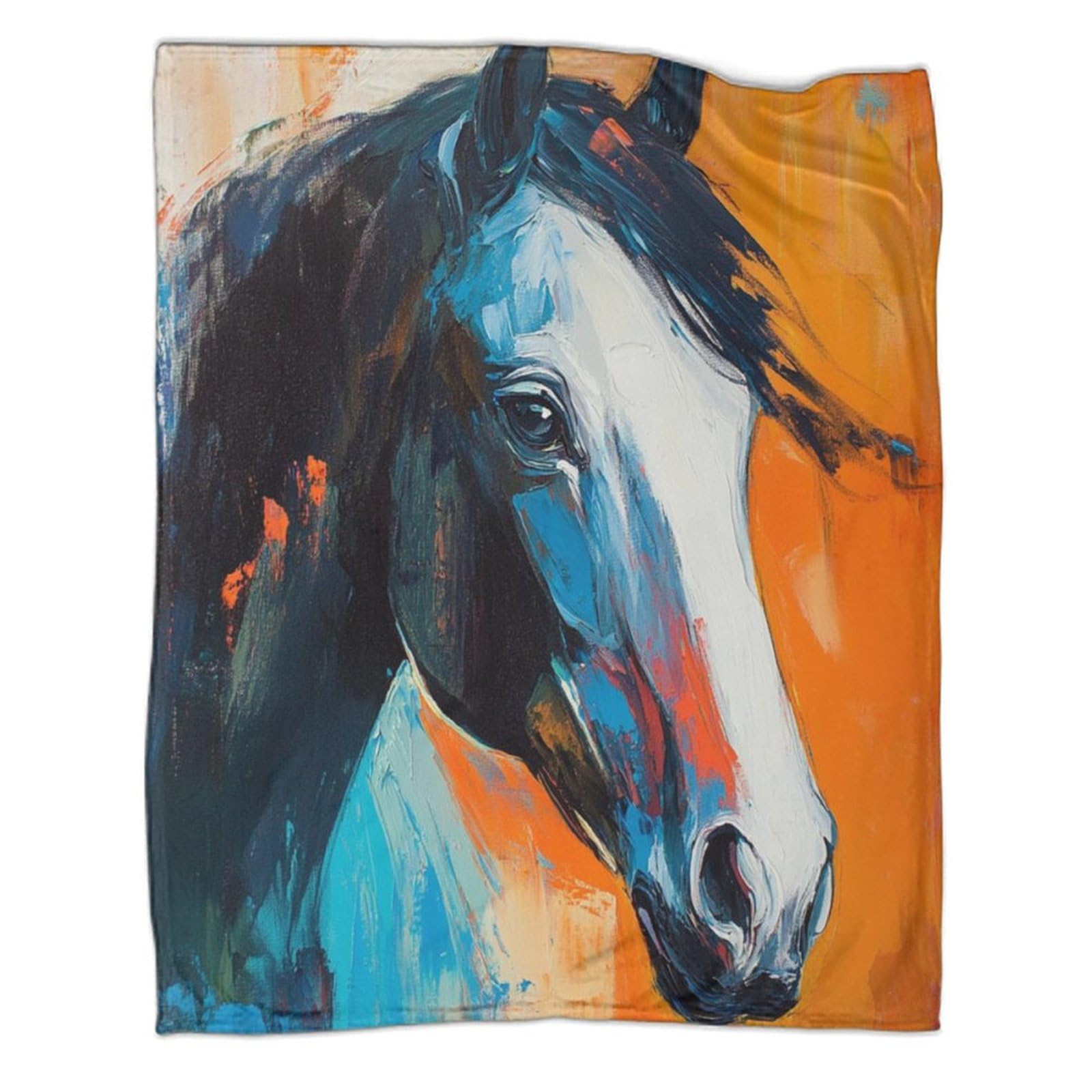 Couverture motif cheval en flanelle 150x200cm pour lit et canapé