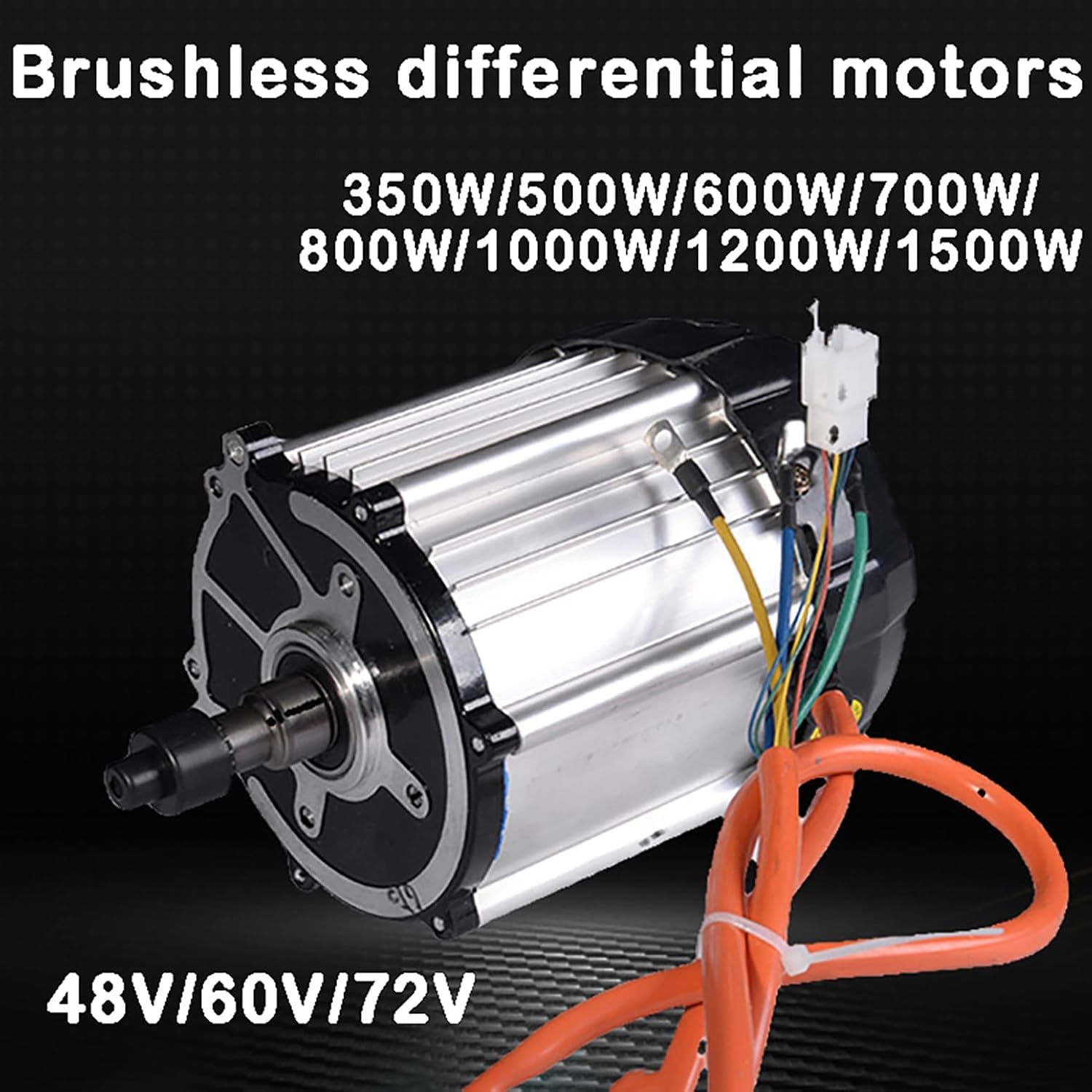 Silnik Trójkołowy Elektryczny 350w-1500w 48v / 60v / 72v Silnik Różnicowy Bezszczotkowy Z Magnesami Trwałymi, 16-biegowy Wał Do Trójkołowego Pojazdu Elektrycznego, Czterokołow, 1000w, 60V