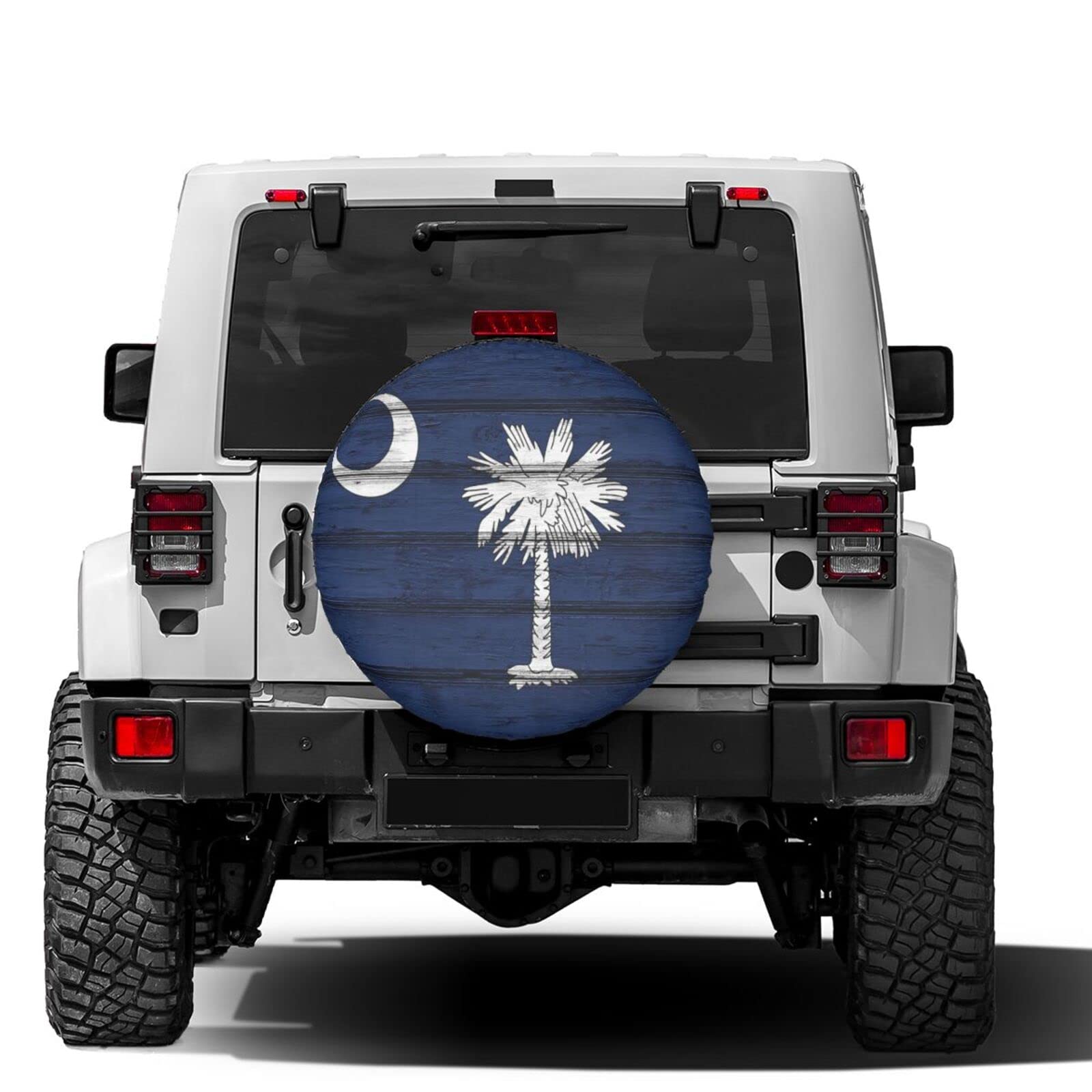 Foruidea South Carolina Flag Spare Tire Cover Dust-Proof Wheel Tire Cover Fit Trailer, RV, SUV and Many Vehicle 14 Inch