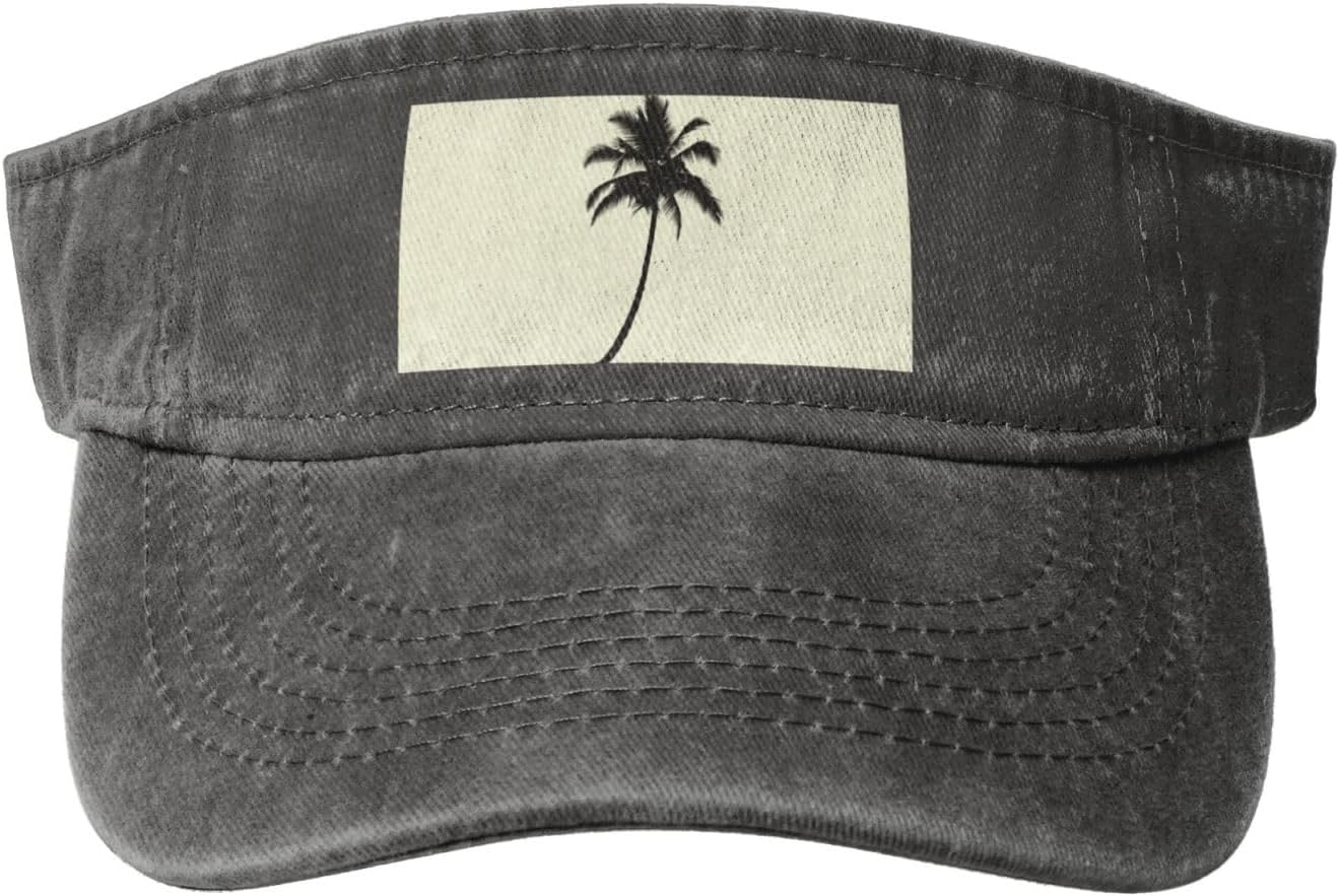 Palm Tree Print Sport Sun Visor Hats Ball Caps Empty Top Baseball Adjustable Sun Cap for Men Women