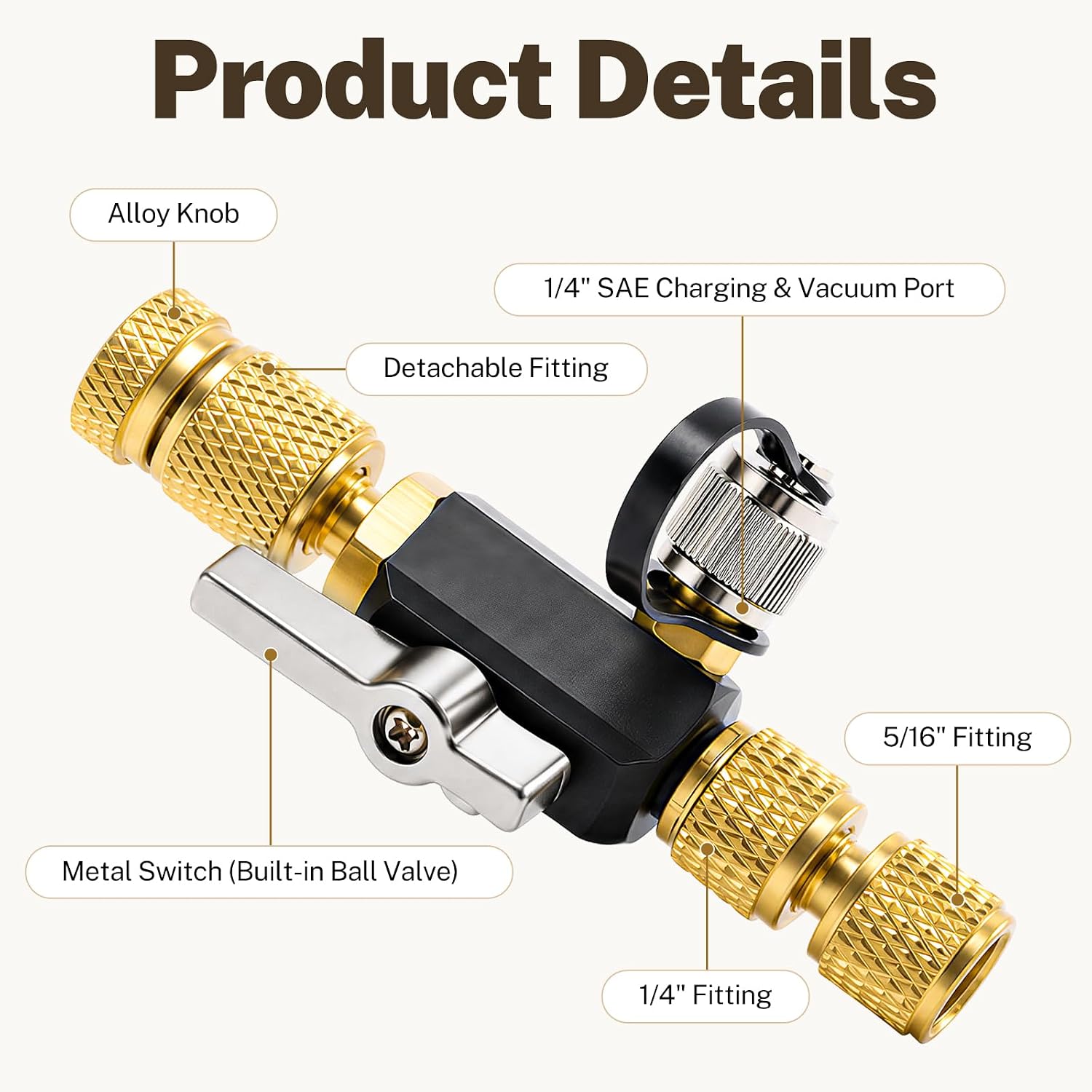 HVAC Valve Core Remover 1/4" 5/16" Dual High Pressure Tool