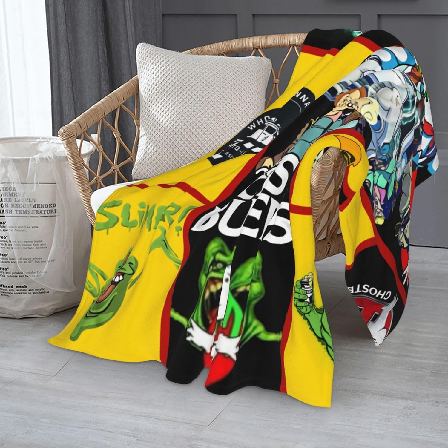 All Season Flannel Throw Blanket 60"x50", Lightweight Sofa and Bed Blanket for Napping, TV, Reading and Home Office