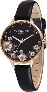 Floral Dial Watches for Women Analog Quartz Nice Wristwatch Flower Pattern Dial Women's Watches with Genuine Leather Band
