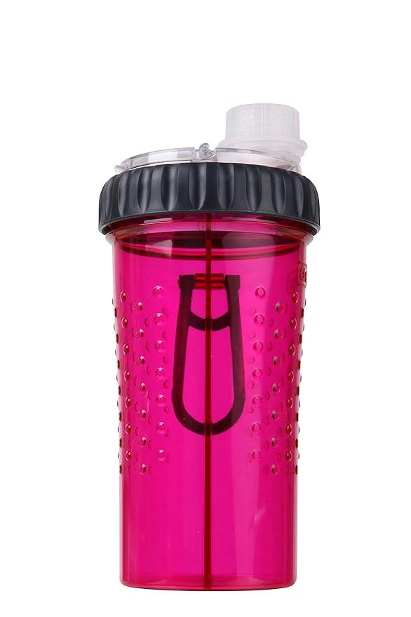 Dexas Snack-Duo Dual Chamber 16 Ounce Hydration Bottle & Snack Container, Pink