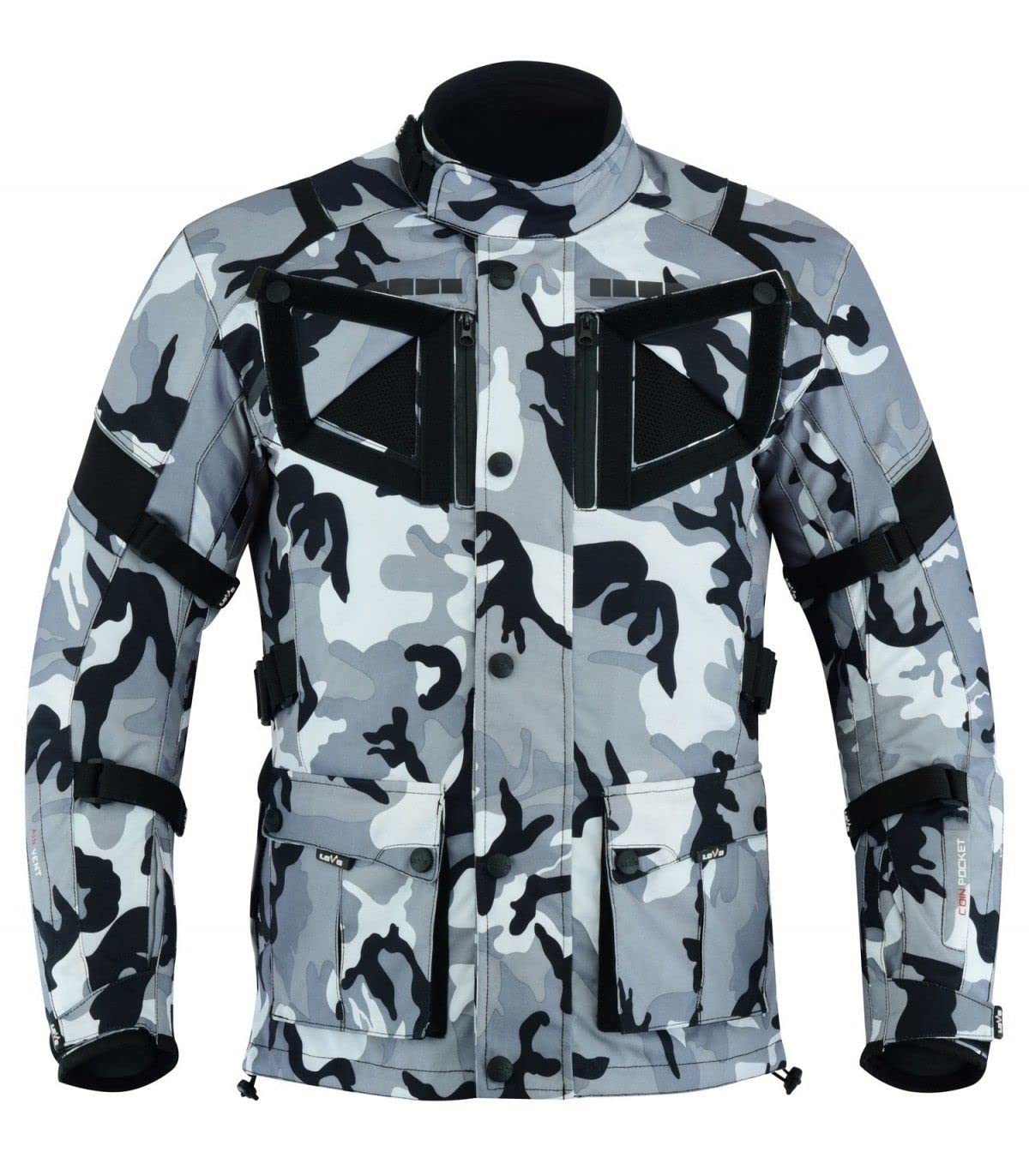 LOVO - Chaqueta Moto Hombre 4 Estaciones 3/4 - Cazadora Moto Hombre Impermeable y Transpirable Ideal para Todas las Estaciones - Ropa Moto Verano e Invierno - Alta Protección y Longitud 3/4