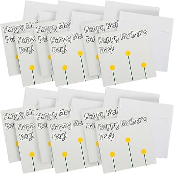 Fun Express Mothers Day Crafts for Kids Classroom - Thumbprint Flower Card Making Kit for Kids 6-8 & 8-12 | Spring Crafts Bulk Set Makes 12 DIY Greeting Cards | Flower Craft Kit with Stamp Pads