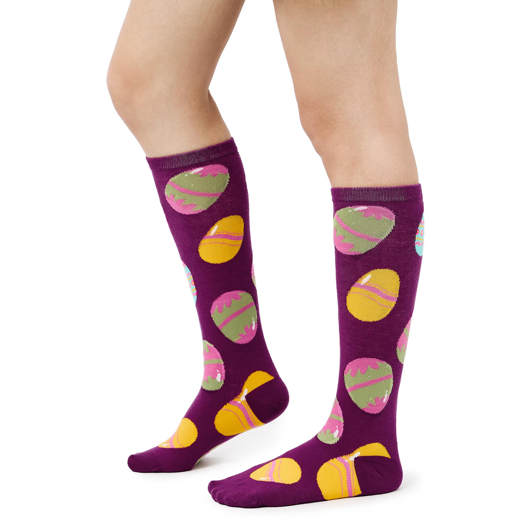 Zando Knee High Socks for Women Striped Athletic Long Tall Tube Socks Outdoor Sports Casual Thigh High Stockings