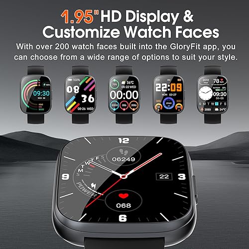 Miniatura 5 de Reloj inteligente para hombres y mujeres (respuestahacer llamadas), reloj de fitness con pantalla táctil HD de 1.95 pulgadas con monitor de