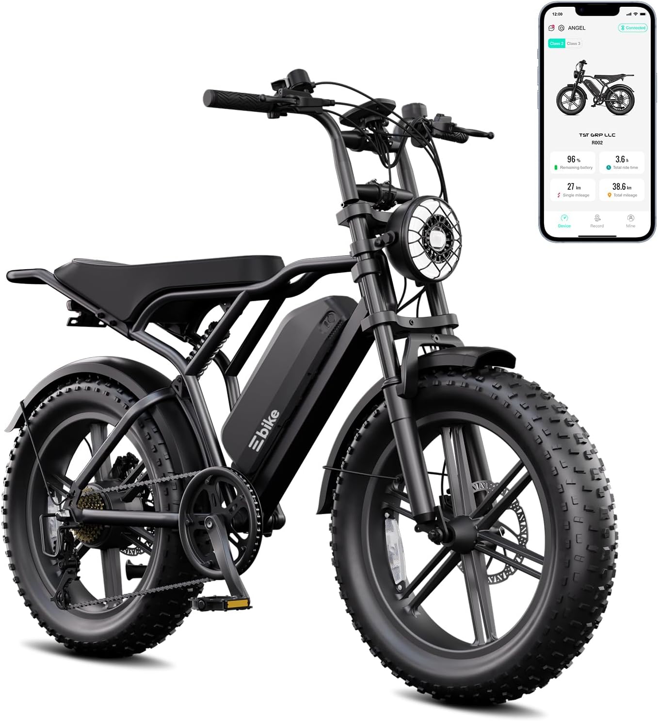 TST Electric Bike for Adults, 1500W Peak Motor 28 MPH 60/100 Miles Fat Tire Ebike with 48V 15Ah/25Ah Removable Battery 20" Electric Dirt Bike Full Suspension and 7-Speed
