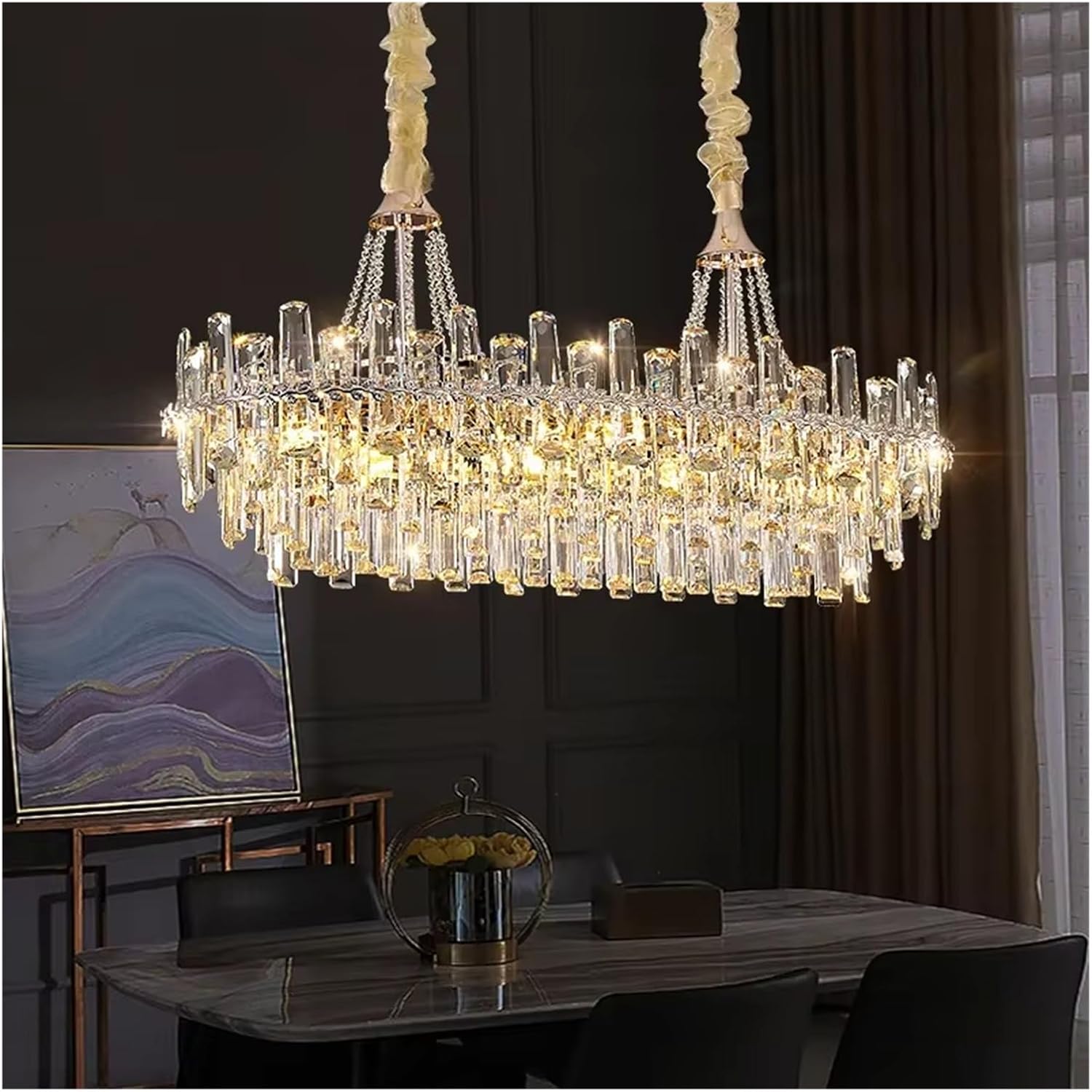Luxury Crystal Lamp Home Living Room Bedroom Dining Room Living Room Luxury Villa Suspended Crystal Chandelier,luminaire