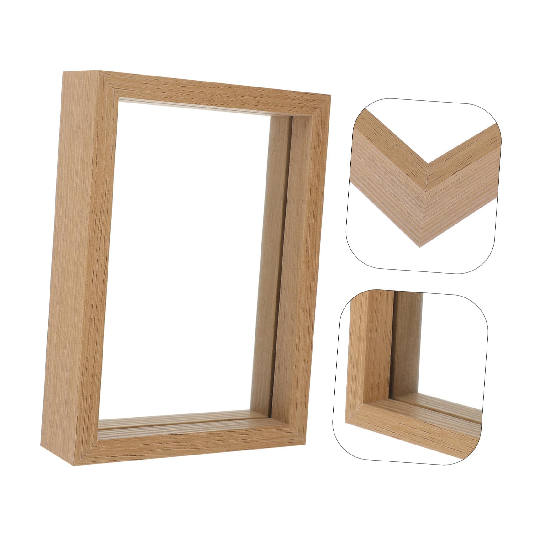 TOYANDONA Cornice Bifacciale in Vetro per Fiori Pressati Cornice in Legno per Esposizione Foto e Piante Finestra Trasparente per Proteggere Fiori Secchi Resistente alla Rottura