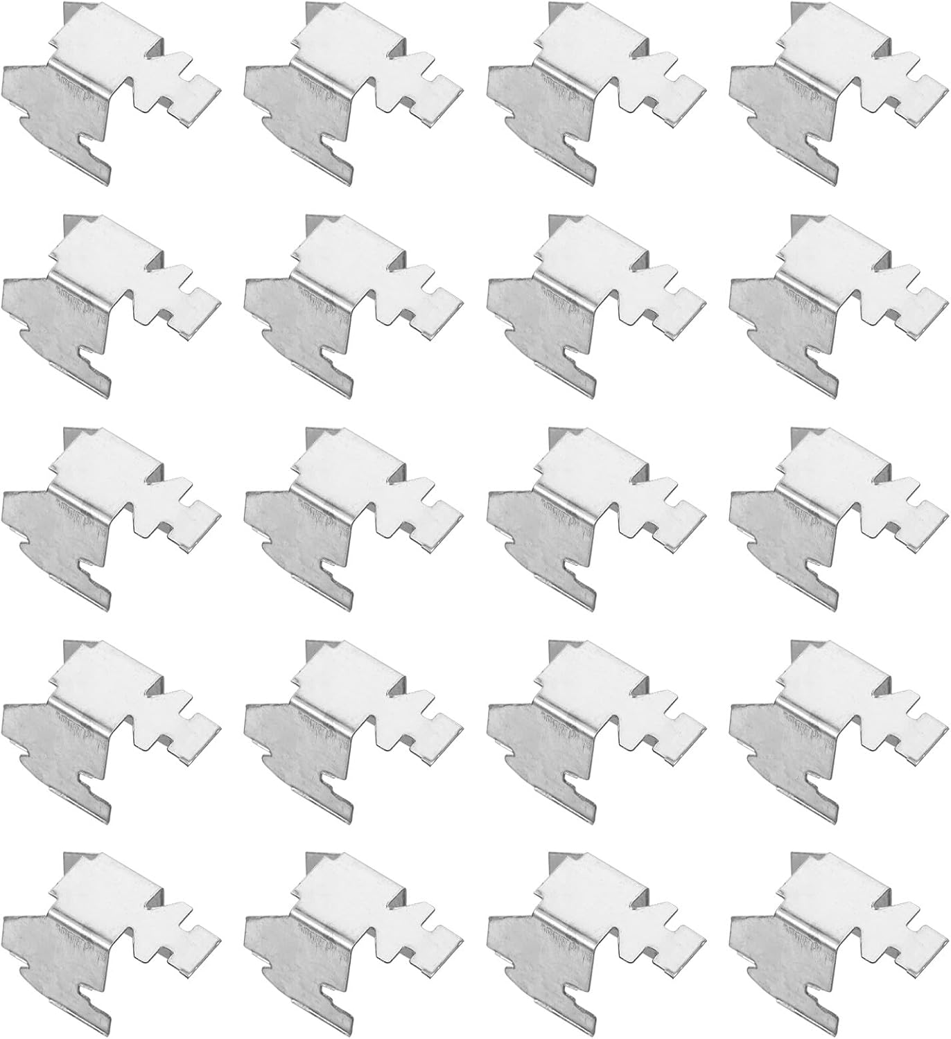 DOITOOL 20pcs Metal Cabinet Shelf Support Clips with Double Vertical Holes and Double Hooks Heavy-Duty Shelf Pegs for File Cabinets Bookshelves