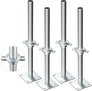 4 Pack 17" Hollow Heavy-Duty Adjustable Scaffold Leveling Jack