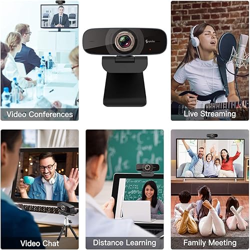 Miniatura 7 de Angetube Cámara web con micrófono, cámara web de 1080p con cubierta de privacidad para PC, computadora, laptop, computadora de escritorio, MacBook,