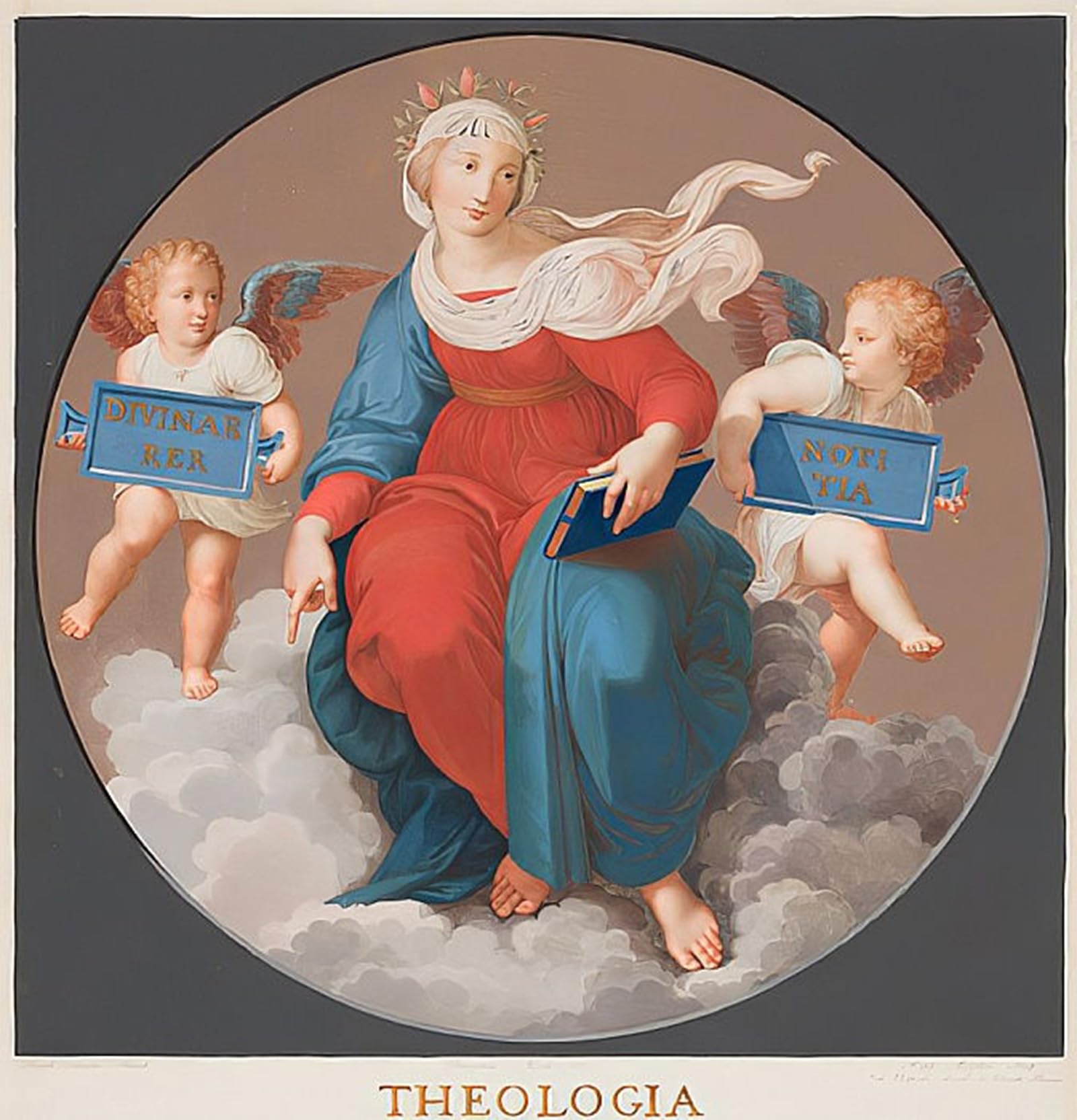 RZHRHJES Vintage Wall Art Picture on Canvas Wall Art Poster Theologie by Bernardino Nocchi Canvas Poster for Home Decor 60x90cm