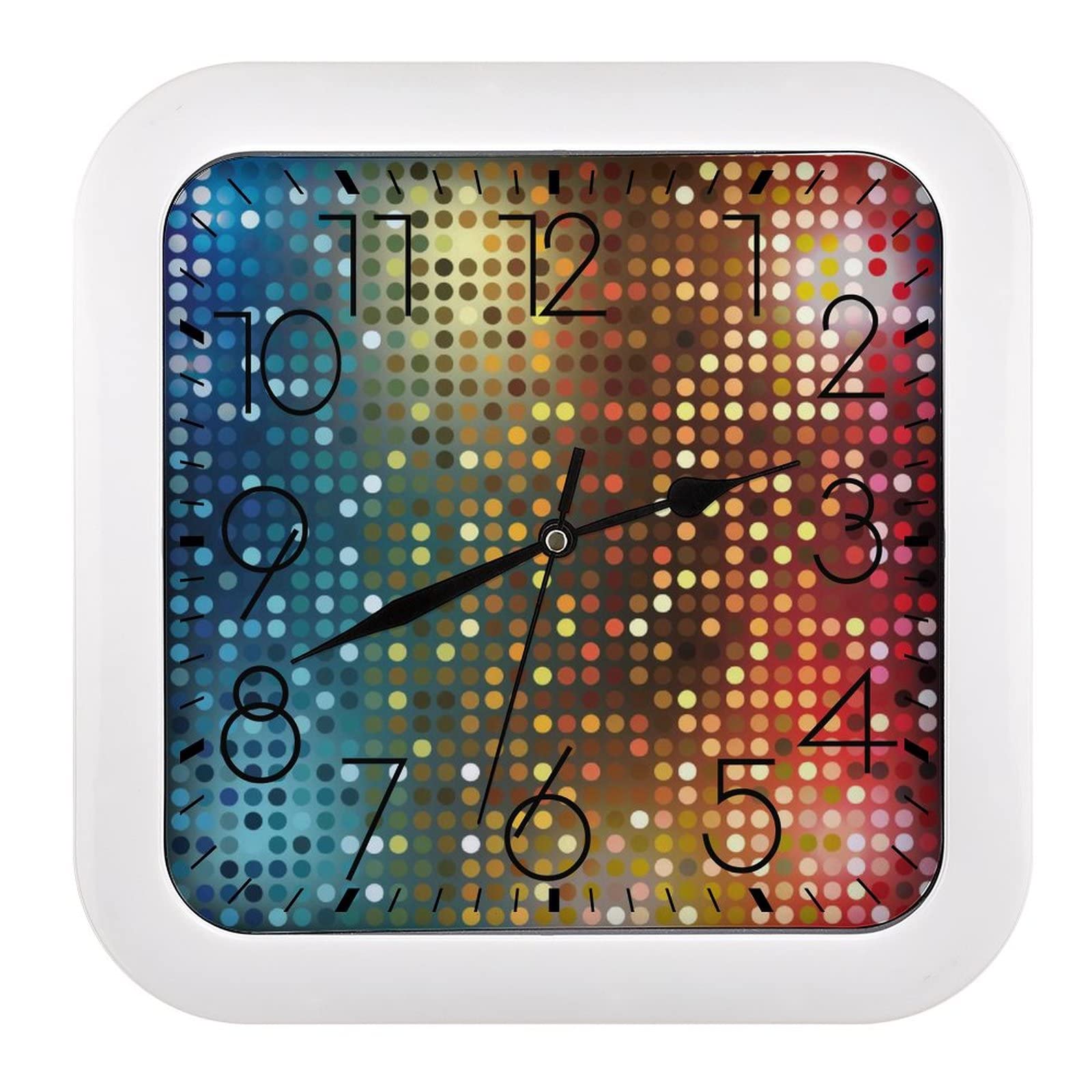 Pendule murale silencieuse pour bureau et maison avec paillettes colorées