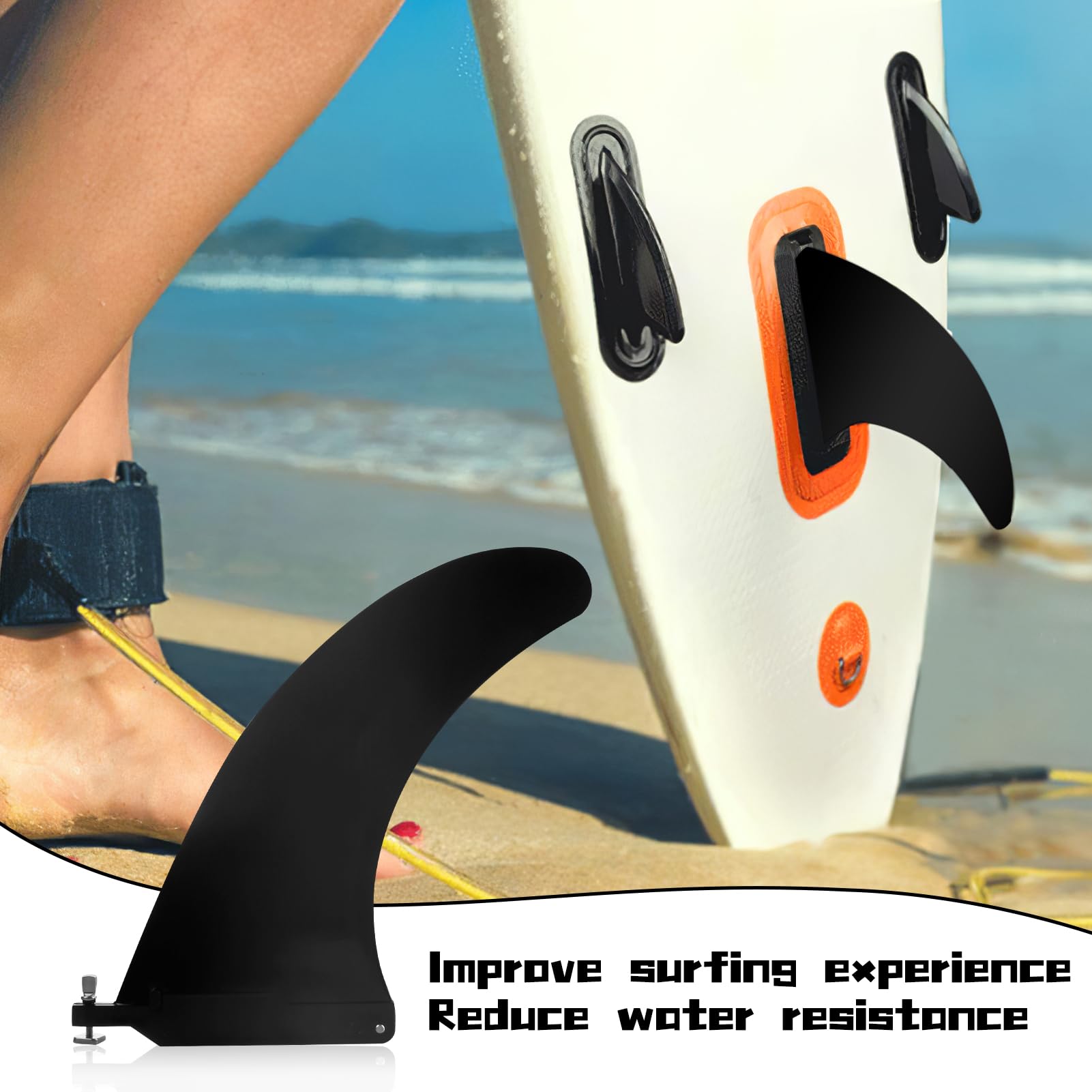 Aletas de Tabla de Surf Desmontables de Nylon Resistente,Estabilidad y Rendimiento Mejorado para Surfboards y Paddleboards