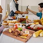 Planches de coupe en bois d'Acacia pour la cuisine, Planche de découpe en bois avec poignée latérale et rainure de jus, 15" X 11" Carving Board, Block Butcher, Cheese Charcuterie Boards pour la viande, les fruits, le steak
