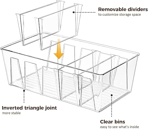 Miniatura 2 de Puricon Paquete de 6 cubos de organización y almacenamiento de despensa para cocina, nevera, encimera, gabinete, contenedores apilables de plástico