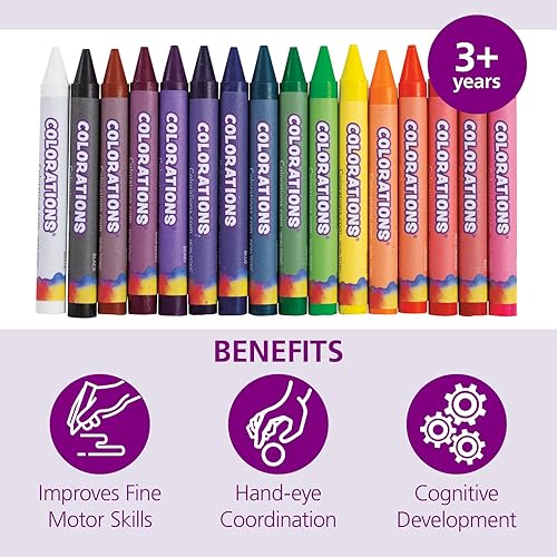 Miniatura 3 de Colorations Classpack de lápices grandes, suministros escolares, 16 colores, 25 de cada uno, juego de 400, tamaño grande más fácil de sostener y