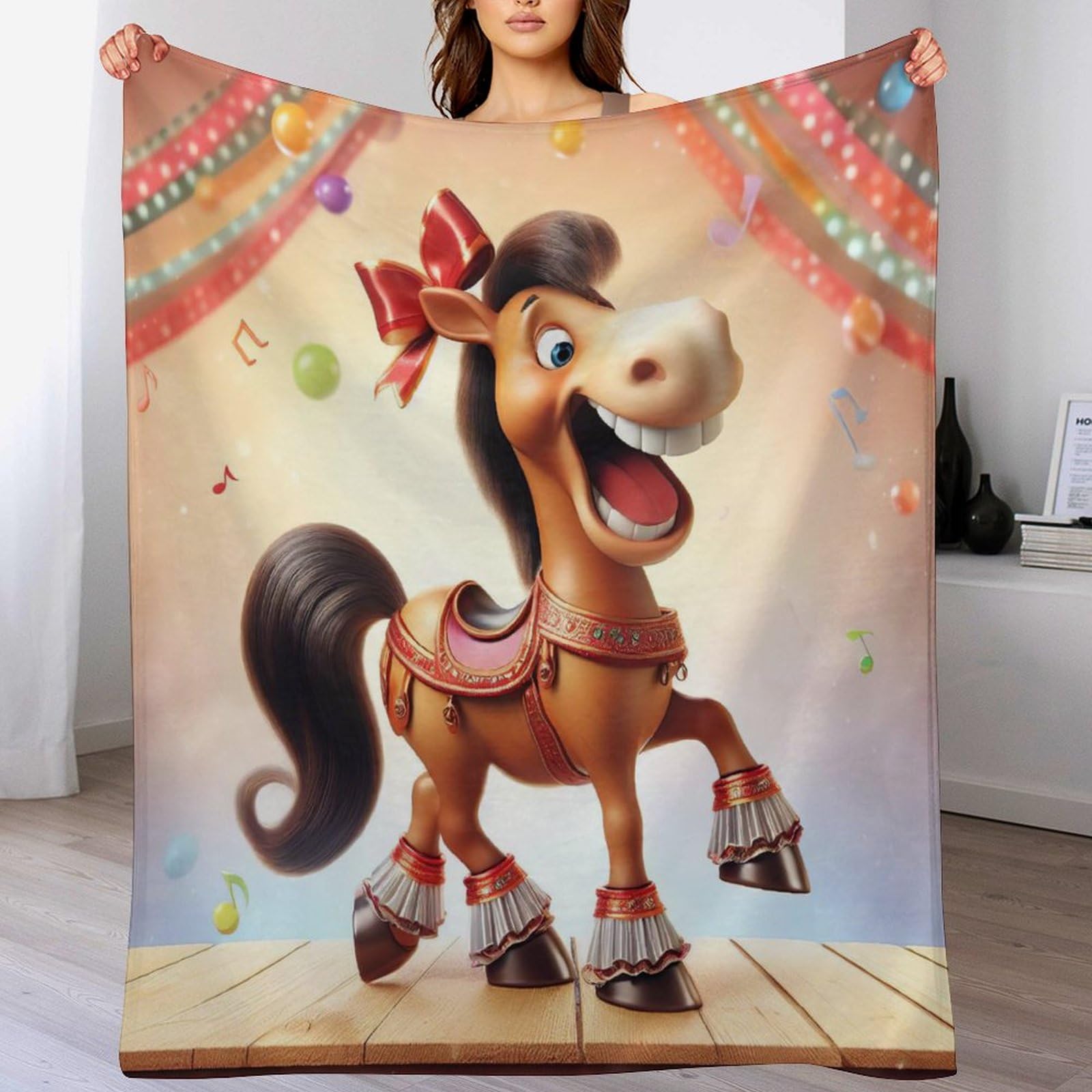 Manta de franela de caballo de 140x180 cm adios al frio