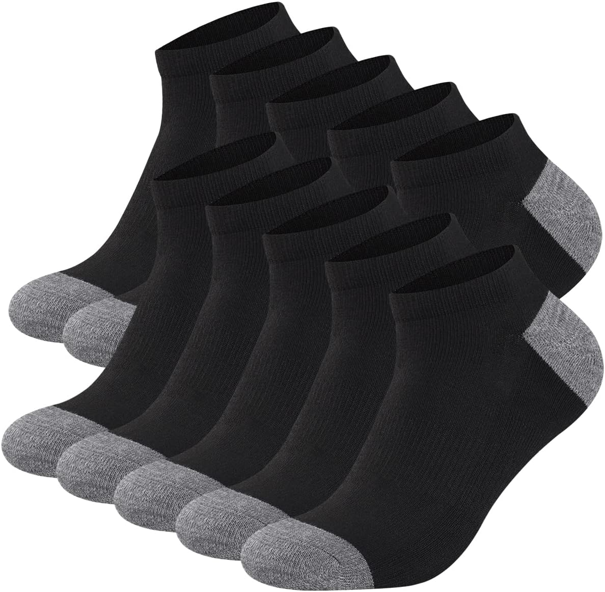 10 Pairs Mens Cushion Ankle Socks Men 10 Pack Low Cut Comfort Breathable Casual Socks