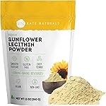 Kate Naturals Sunflower Lecithin Powder for Baking Bread, Gummies, Cooking. Lecithin Supplement for Clogged Milk Ducts. Substitute for Soy Lecithin Powder (12oz, Non-GMO)