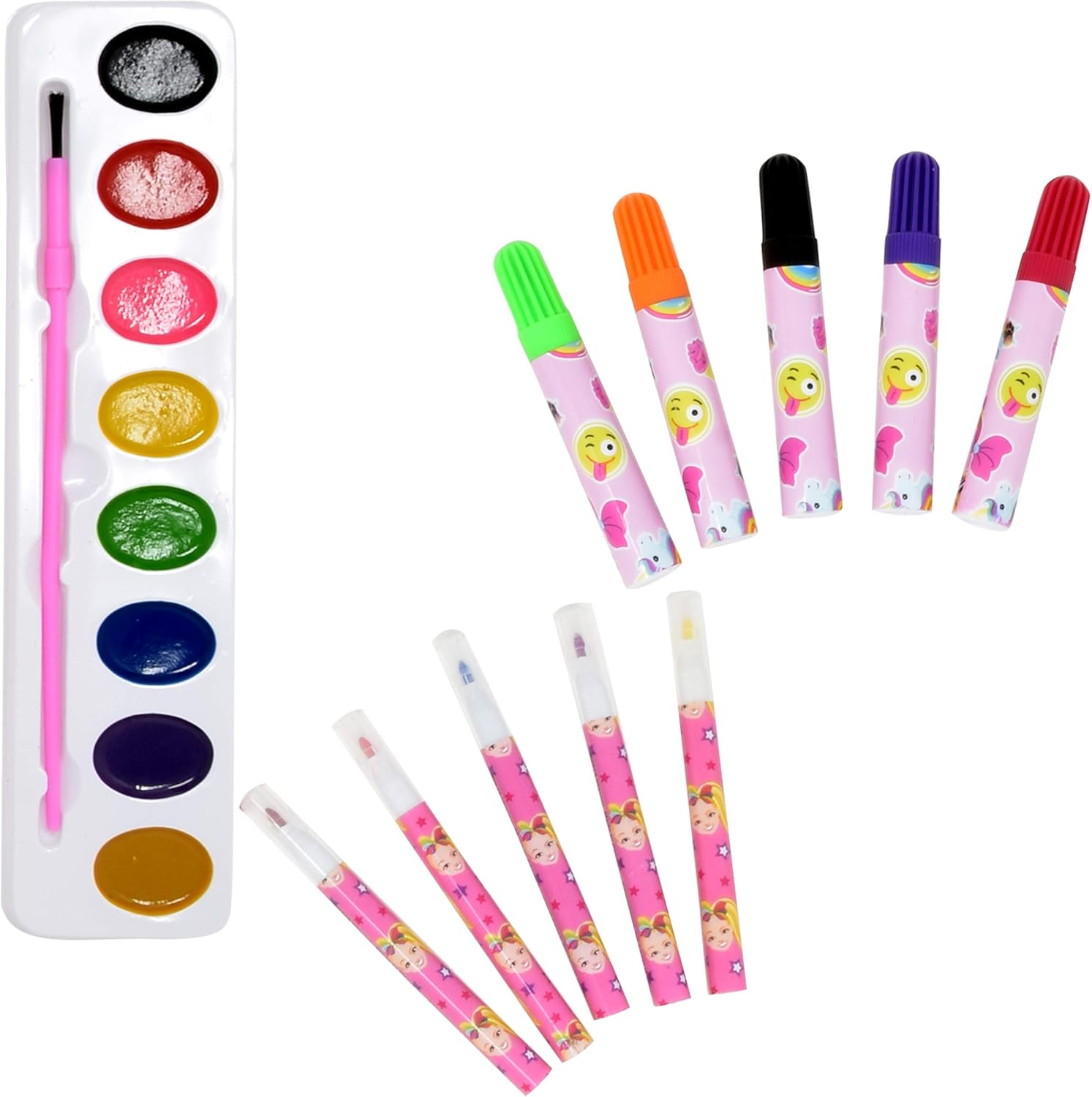 JoJo Siwa Coloring and Activity Art Tub, Includes Markers, Stickers, Mess Free Crafts Color Kit in Art Tub, for Toddlers, Boys and Kids