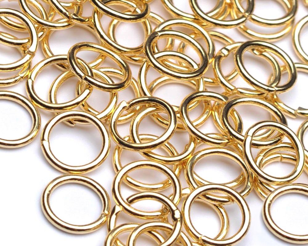 7 mm Gold Plated Metal Jump Ring, Pack of 100