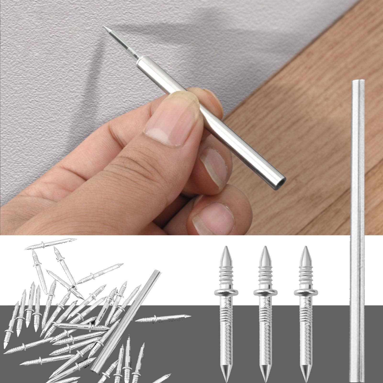 500 Stück Doppelkopfnägel Mit Werkzeug - Unsichtbare Sockelleisten Montage