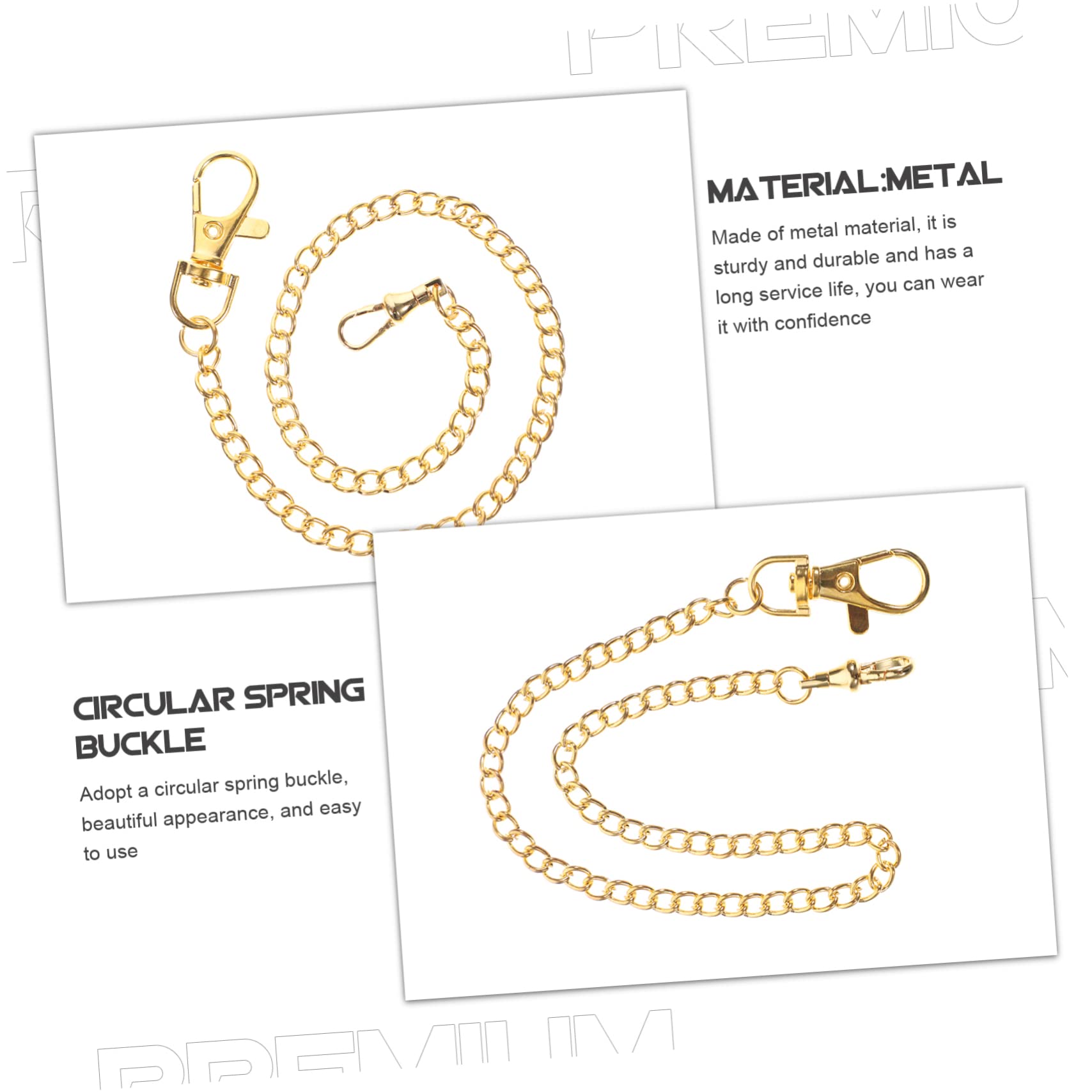 AOKWAWALIY Pocket Watch Chain Watch Chain Link Silver Pocket Watch Wallet Chain for Men Camisole Vintage Pocket Watch Pants Chain for Men Mens Fr Jeans Tank Top Golden Metal