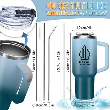 Personalized 40 OZ Tumbler with Picture Logo Text Name, Custom Water Bottle