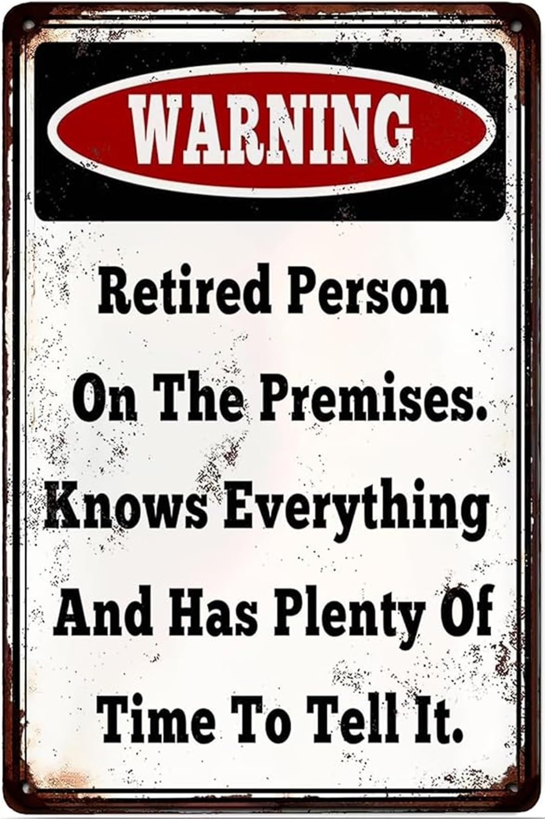 PKNVKZIDK Humorous Retired Metal Sign Retro Wall-Art For Man Cave 8 X 12 in