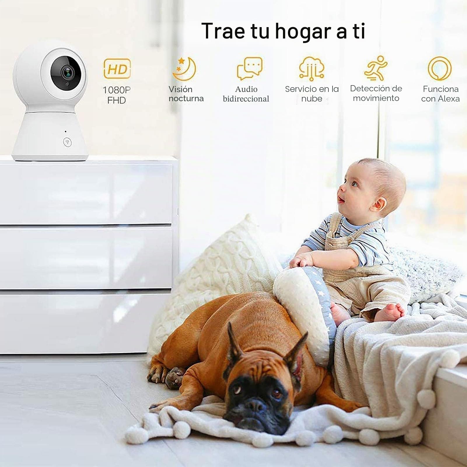 Wolf-Guard WT4R-K2 Sistema de Alarma 4G WiFi con Cámara | Dual-Network, DIY Smart Home, Detector Puerta Ventana, Detector de Movimiento, Botón SOS, RFID Tuya Smartlife