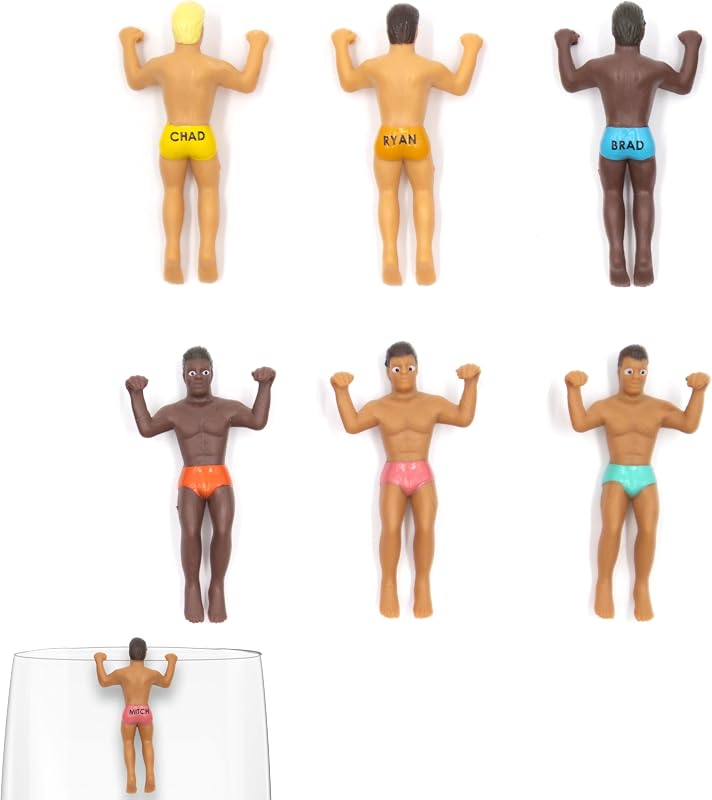 Drinking Buddies Classic Themed Reuseable Glass Drink Markers, 6