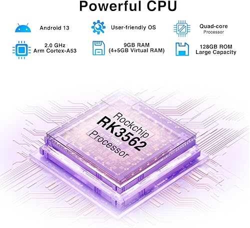 Miniatura 3 de DOOGEE Tableta Android U10, 9 GB de RAM + 128 GB de ROM (TF 1 TB) Android 13 Tablet Quad-Core 2.0 GHz, pantalla de 10.1 pulgadas 5060mAh TÜV Low