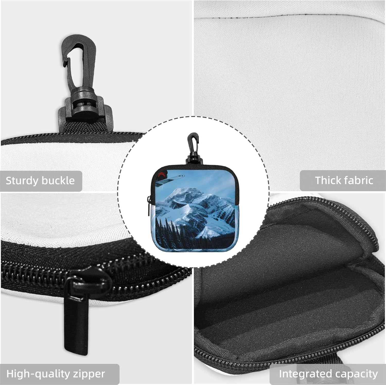 Snowboarding Print Versatile Square Storage Bag Travel Organizer Pouch Toiletry Home Office Gift image 5